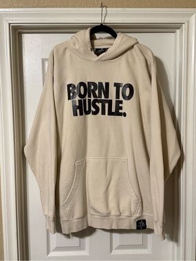 Hasta Muerte Born To Hustle Cream Men's Pullover Hoodie